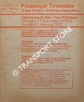 Passenger Timetable Great Britain, Holiday Alterations - Christmas & New Year Holidays, Thursday 21 December 1978 to Tuesday 2 January 1979 by British Railways